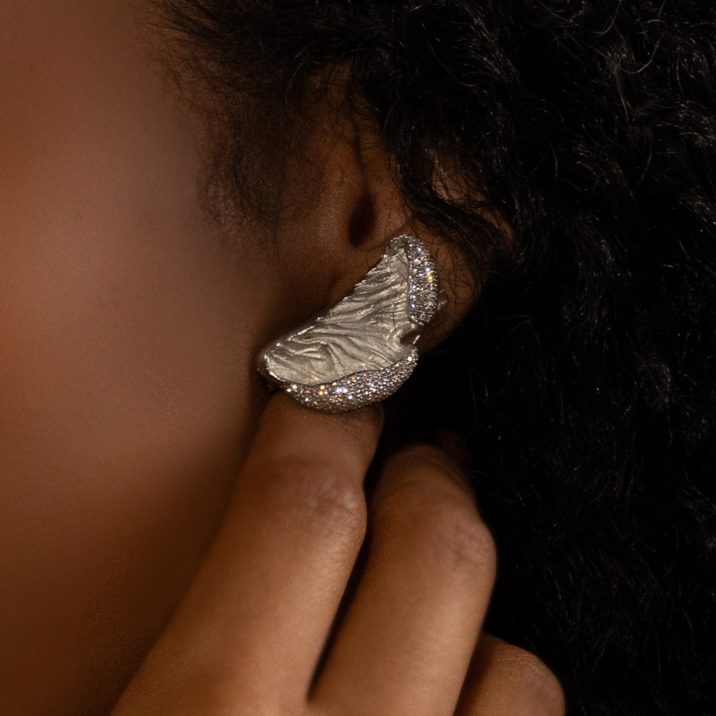 Platinum & Diamond Original Mushroom Earring