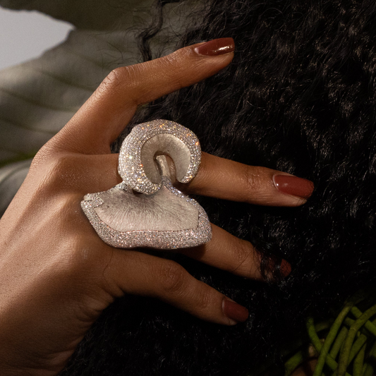 Platinum & Diamond Esplaya Mushroom Ring